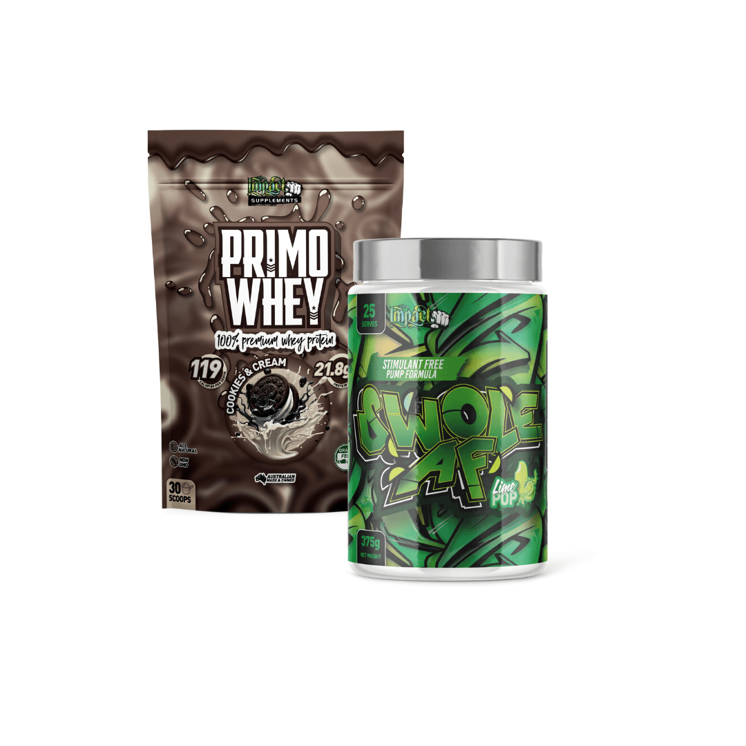 Impact Supplements Cookies and Cream / Blue Drops Primo AF Bundle